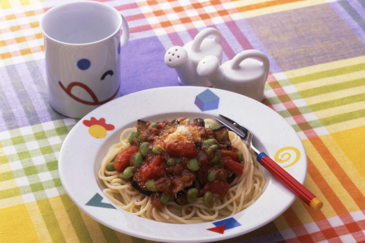 野菜のミートソーススパゲッティ