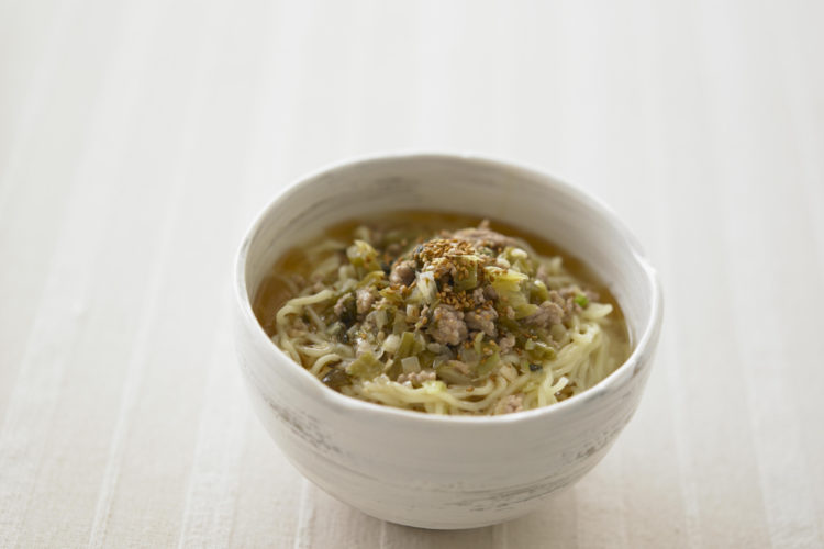 ひき肉と高菜のみそラーメン