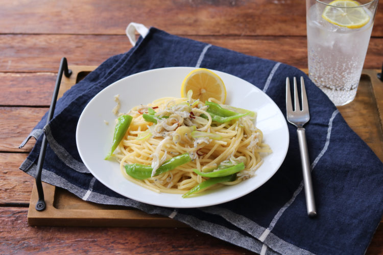 しし唐辛子とねぎとしらすのパスタ