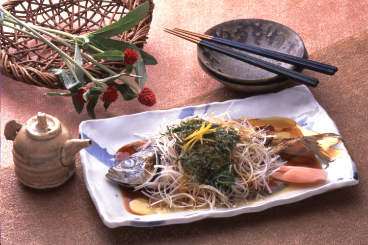 焼き魚のオイルがけ