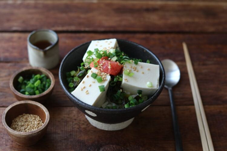 明太高菜豆腐丼